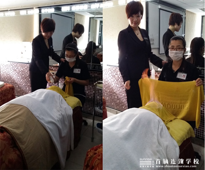 璐璐老师指导容班学员做火疗